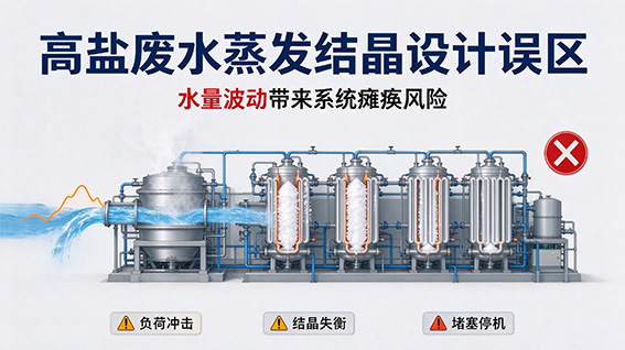 高盐废水蒸发结晶设计误区：水量波动带来系统瘫痪风险
