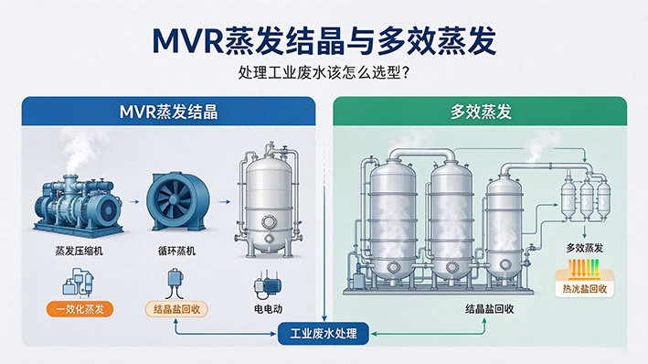 MVR蒸发结晶与多效蒸发，处理工业废水该怎么选型？